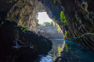 Scenic view of waterfall