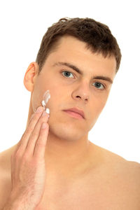 Portrait of shirtless man