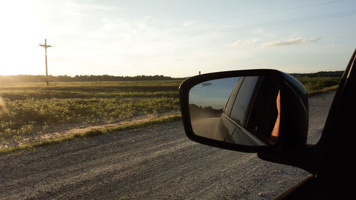 Road passing through field