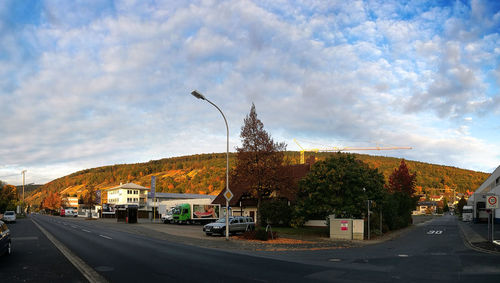 Road passing through city