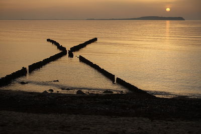 Scenic view of sea during sunset