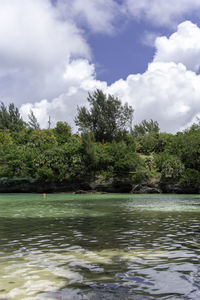 Scenic view of river against sky