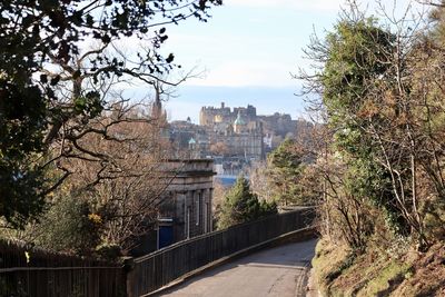 View across city towards castle from calton hili