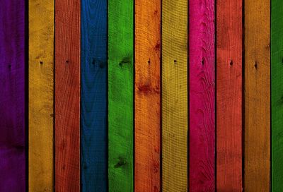 Colorful wood at home