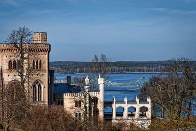 Buildings against blue sky