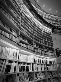 Low angle view of books in library