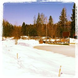 Scenic view of snow covered landscape