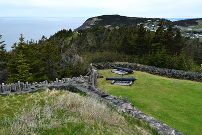 Scenic view of land against sky