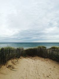 Scenic view of beach against sky