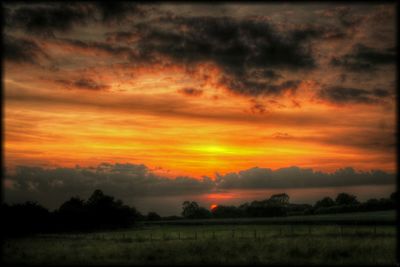 Scenic view of landscape against cloudy sky