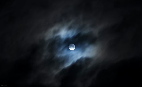 Low angle view of moon in sky