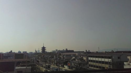 Cityscape against clear sky