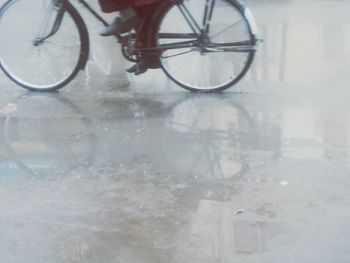 Low section of bicycle on water
