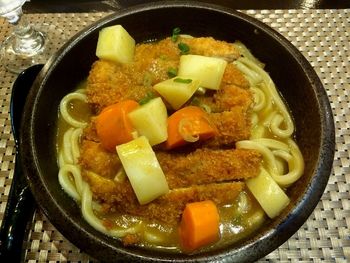 High angle view of food in bowl