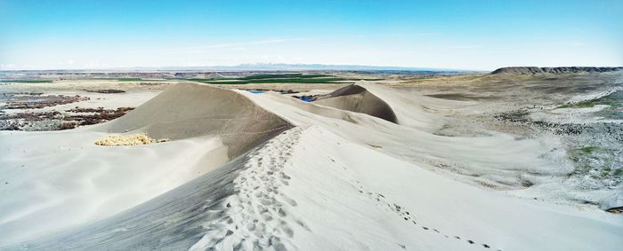 Panoramic view of landscape against clear sky