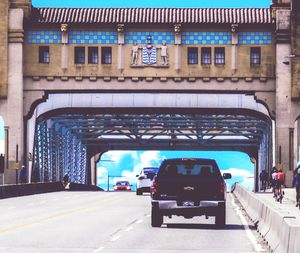 Cars on street in city