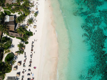 Aerial view of people on beach