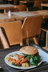 Close-up of food on table