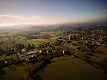 Centrés - village countryside in france drone view