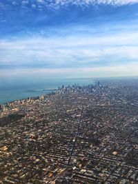 High angle view of townscape against sky