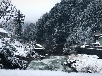 Scenic view of snow covered landscape