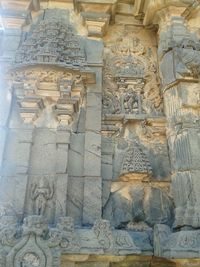 Close-up of sculpture in temple