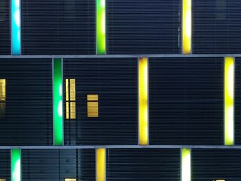 Full frame shot of illuminated building at night