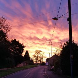 View of road at sunset