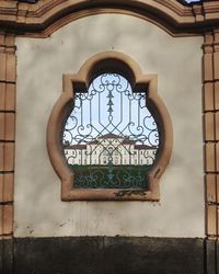 Low angle view of window on building