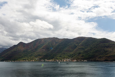 Mountain in the town of perast in montenegro