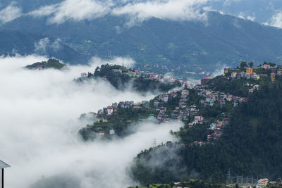 High angle view of townscape against sky