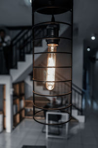 Close-up of illuminated light bulb