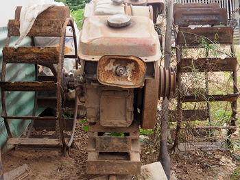 Close-up of abandoned truck