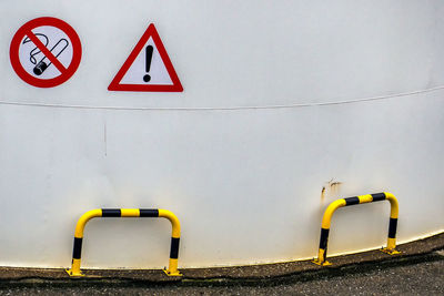 Information sign on tank