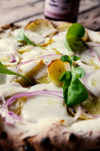 Close-up of food on table