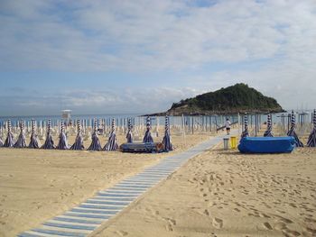 Scenic view of beach against sky