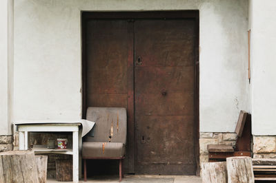 Close-up of abandoned house