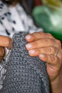 Close-up of woman hand with tattoo