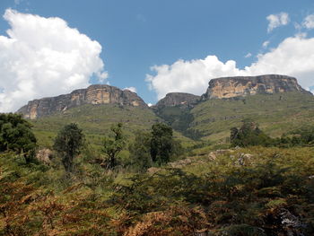 View of landscape against cloudy sky