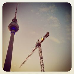 Low angle view of communications tower