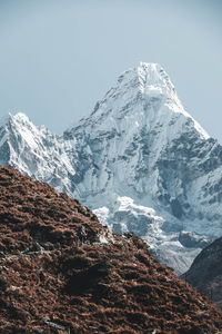 Scenic view of snowcapped mountain against sky