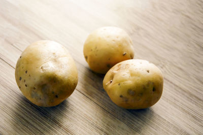 High angle view of fruits on table