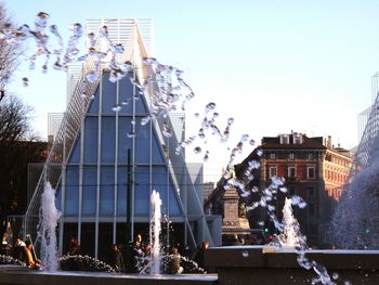 Low angle view of buildings in city