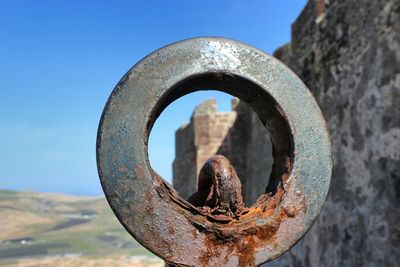 Close-up of rusty metallic structure