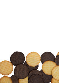 View of cookies against white background