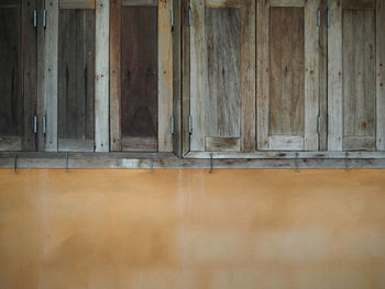 Wooden door of building