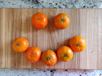 High angle view of apples on table
