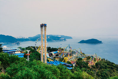 Scenic view of sea against blue sky