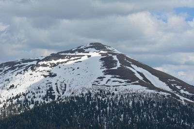 Snow covered mountain against sky