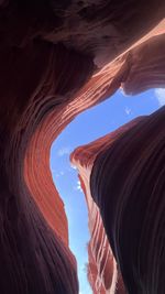 Up to the sky view of peekaboo slot canyon, utah